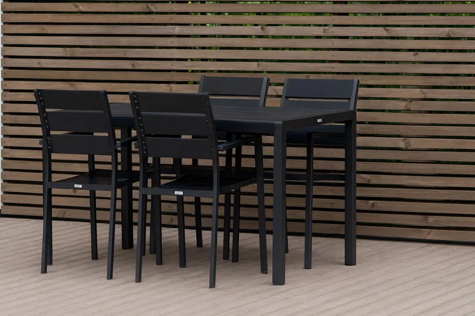 MILANO ARTWOOD PÖYTÄ + 4 MILANO TUOLIA KOKOMUSTA