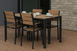 MILANO ARTWOOD PÖYTÄ + 4 MILANO TUOLIA MUSTA/LUONNONVÄRI