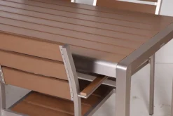 MILANO ARTWOOD PÖYTÄ + 4 MILANO TUOLIA RUSKEA/ALUMIINI