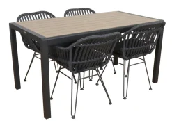 MILANO 150 CM ARTWOOD PÖYTÄ + 4 BETTINA POLYROTTINKI TUOLIA