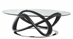 MILLENIUM PYÖREÄ DESIGN SOHVAPÖYTÄ LASIKANNELLA, VÄRI MUSTA