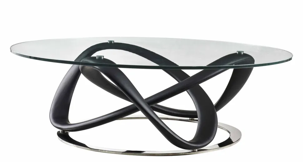 MILLENIUM PYÖREÄ DESIGN SOHVAPÖYTÄ LASIKANNELLA, VÄRI MUSTA
