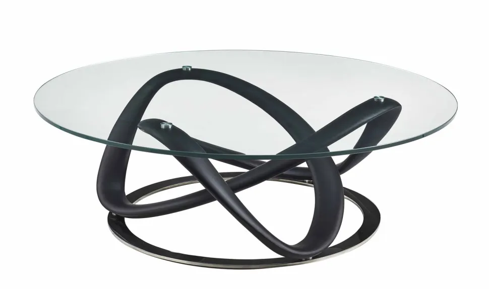 MILLENIUM PYÖREÄ DESIGN SOHVAPÖYTÄ LASIKANNELLA, VÄRI MUSTA