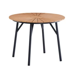 Modena 100cm pyöreä terassipöytä + 4 Cafe tuolia käsinojilla