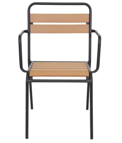Modena 100cm pyöreä terassipöytä + 4 Cafe tuolia käsinojilla