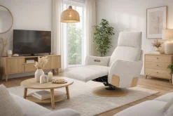 NEBRASKA RECLINER TUOLI SÄHKÖSÄÄDÖILLÄ BEIGE KANGAS