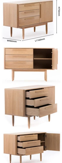 Oslo kapea tammi senkki 116 cm