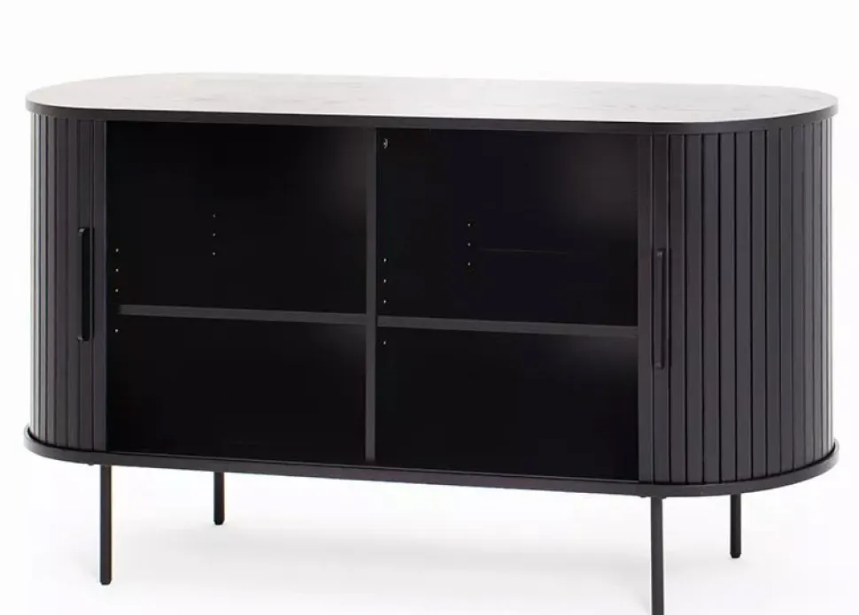 Ribbon senkki liukuovilla 140 cm musta tammi