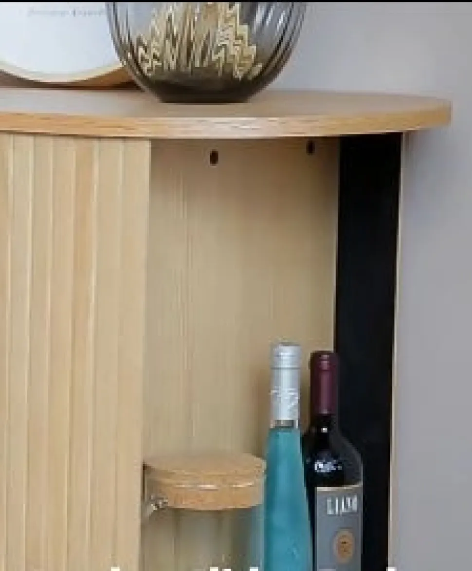 Ribbon tv-taso liukuovilla 120 cm luonnonväri tammi
