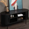 Ribbon tv-taso liukuovilla 120 cm musta tammi
