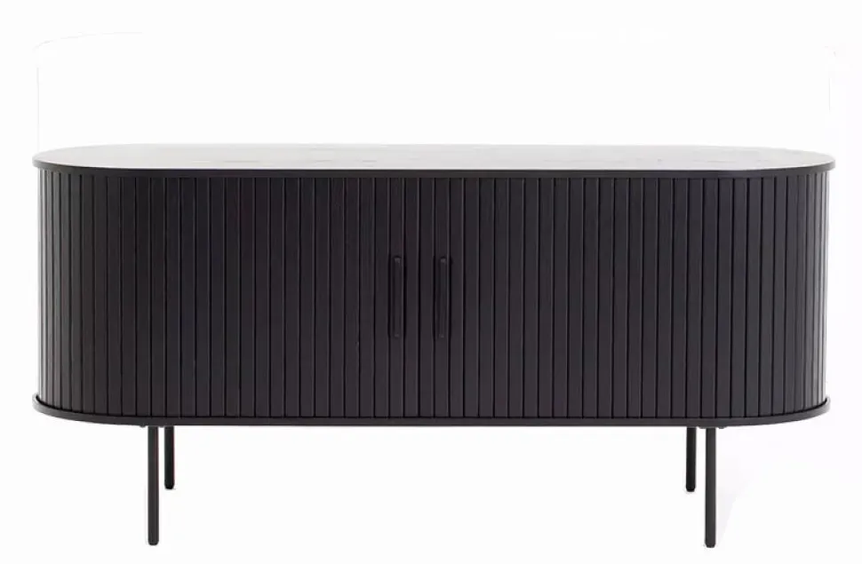 Ribbon tv-taso liukuovilla 120 cm musta tammi