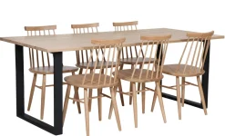 RUSTIK 200 CM TAMMIPÖYTÄ + 6 TUOHI TAMMI PINNATUOLIA