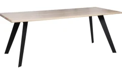 SAARNI 200CM LANKKUPÖYTÄ MUSTILLA METALLIJALOILLA + 6 RONALDO KUPPITUOLIA MUSTANA