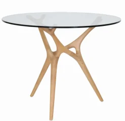 SALVADOR PYÖREÄ 100 CM DESIGN RUOKAPÖYTÄ LASIKANNELLA