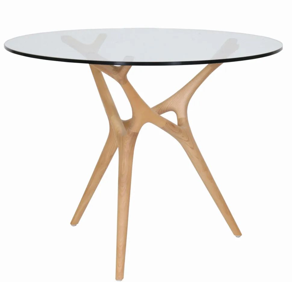 SALVADOR PYÖREÄ 100 CM DESIGN RUOKAPÖYTÄ LASIKANNELLA
