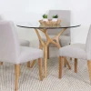 SALVADOR PYÖREÄ 100 CM DESIGN RUOKAPÖYTÄ LASIKANNELLA + 4 MALAGA TUOLIA