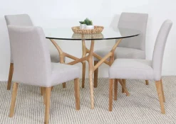 SANTIAGO PYÖREÄ 120 CM DESIGN RUOKAPÖYTÄ LASIKANNELLA