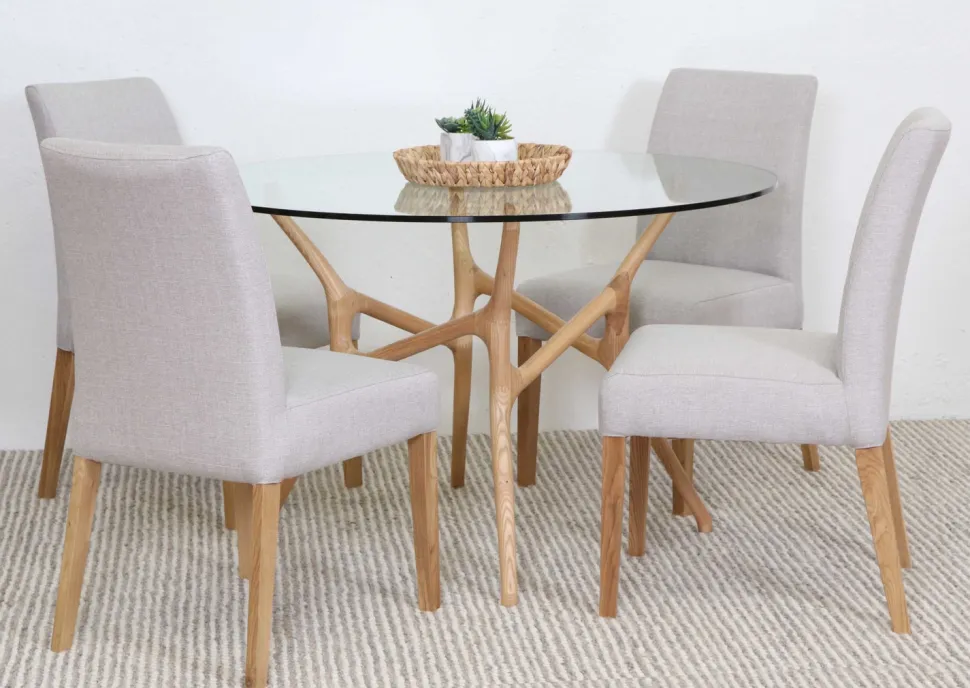 SANTIAGO PYÖREÄ 120 CM DESIGN RUOKAPÖYTÄ LASIKANNELLA