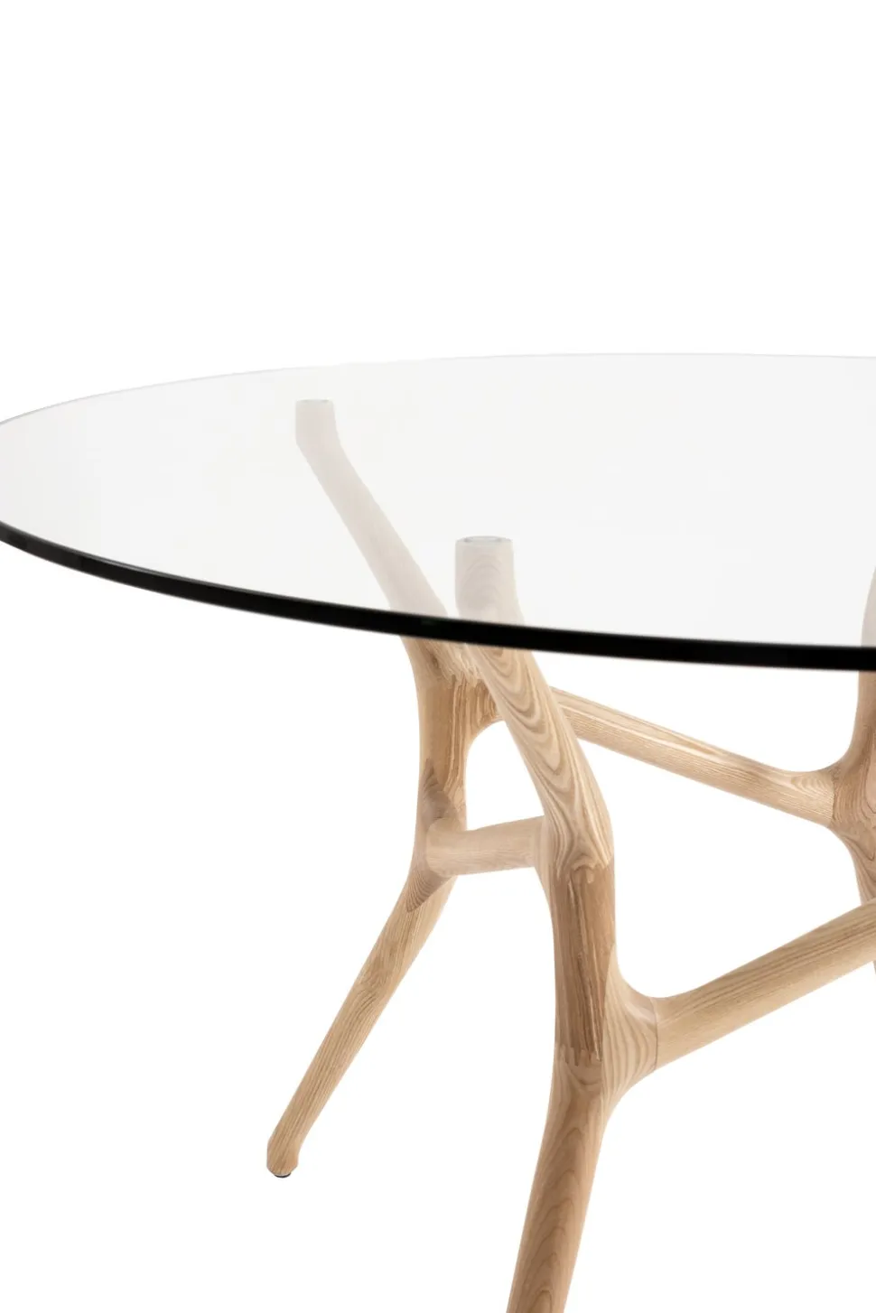 SANTIAGO PYÖREÄ 120 CM DESIGN RUOKAPÖYTÄ LASIKANNELLA + 4 WENDY TAMMITUOLIA