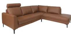 SKANDIA 2612 NAHKA RECLINER KULMADIVAANI 228x210 CM SÄHKÖISELLÄ MEKANISMILLA JA NISKATUELLA