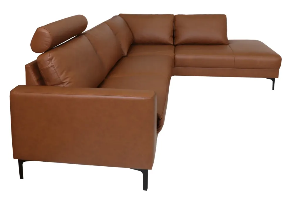 SKANDIA 2612 NAHKA RECLINER KULMADIVAANI 228x210 CM SÄHKÖISELLÄ MEKANISMILLA JA NISKATUELLA