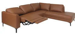 SKANDIA 2612 NAHKA RECLINER KULMADIVAANI 248x210 CM SÄHKÖISELLÄ MEKANISMILLA JA NISKATUELLA
