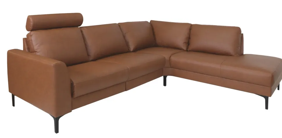 SKANDIA 2612 NAHKA RECLINER KULMADIVAANI 248x210 CM SÄHKÖISELLÄ MEKANISMILLA JA NISKATUELLA