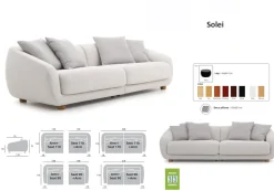 Solei XL 3-istuttava sohva 258 cm