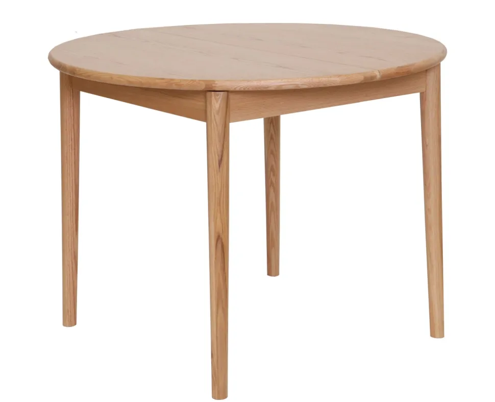 TROYES PYÖREÄ JATKETTAVA TAMMIPÖYTÄ + 4 DOMUS TUOLIA